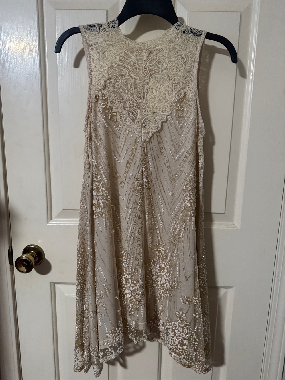 Southern Fried Chics Lace Embellished Sleeveless Sparkly Party Dress NWT